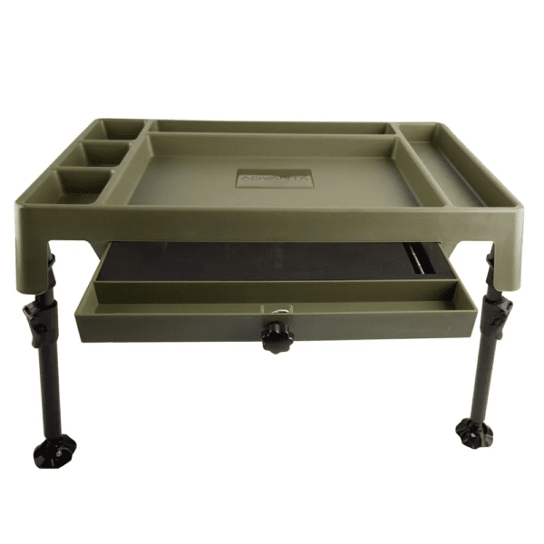 Max Performance Lightweight Carp Fishing Bivvy Table - Green With Adjustable Legs