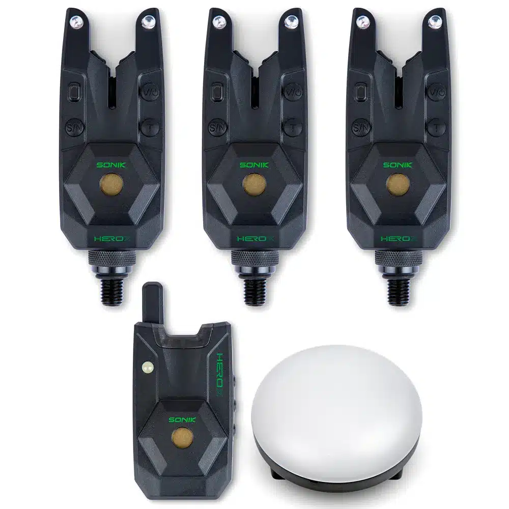 SONIK HEROX 3 ROD ALARM SET + BIVVY LIGHT OR CASH