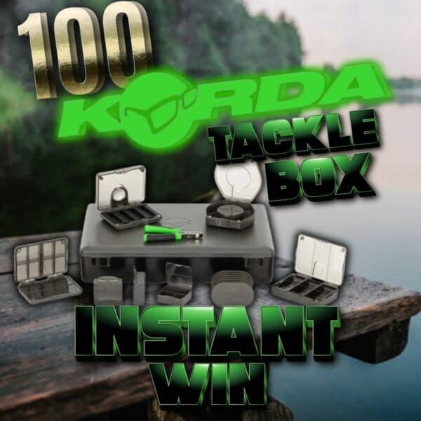 100 X KORDA TACKLE BOX LARGE COLLECTION INSTANT WINS + END DRAW