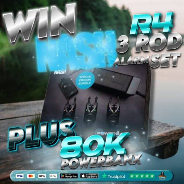 NASH SIREN R4 3 ROD ALARM SET + 80K POWERBANX BUNDLE OR CASH
