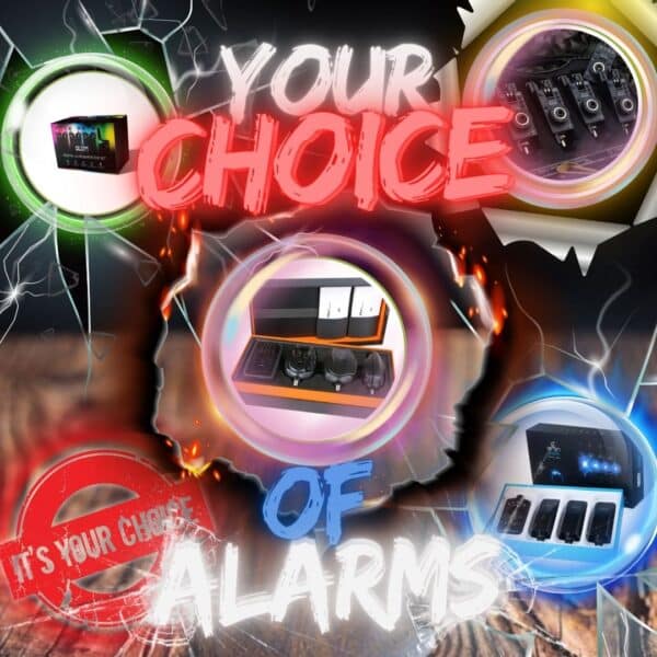 £100 ENTRIES INTO YOUR CHOICE OF ALARMS